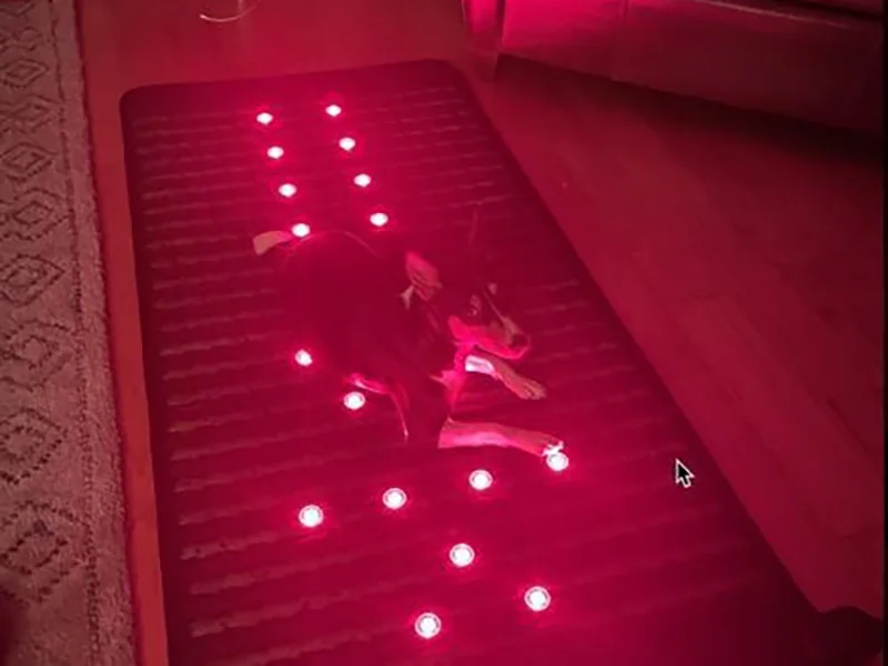 red light infrared sauna session