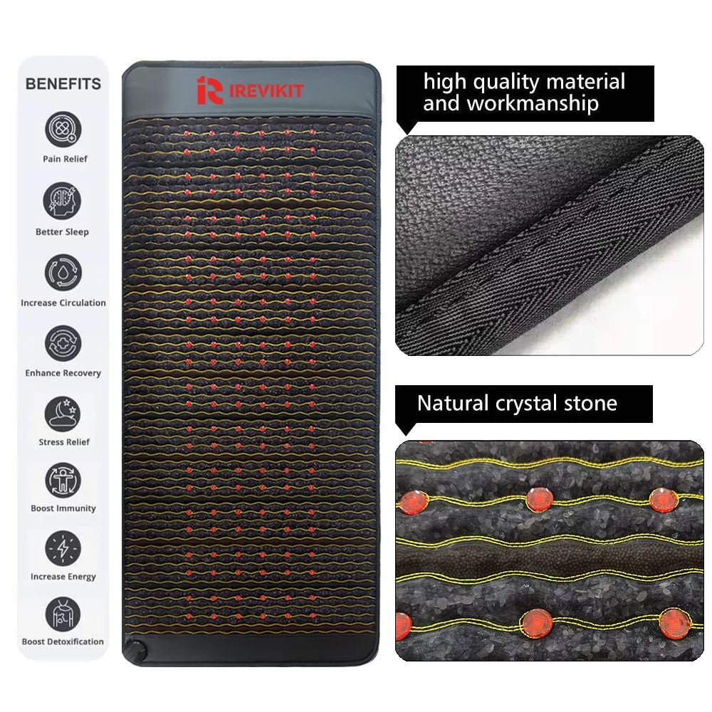 infrared pemf crystal healing mat with red light therapy