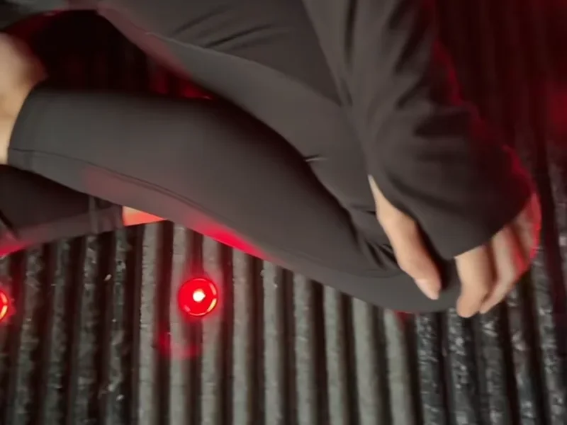 red light infrared sauna session